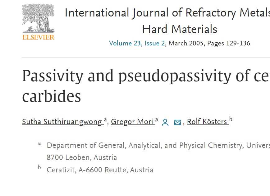 Passivity and pseudopassivity of cemented carbides