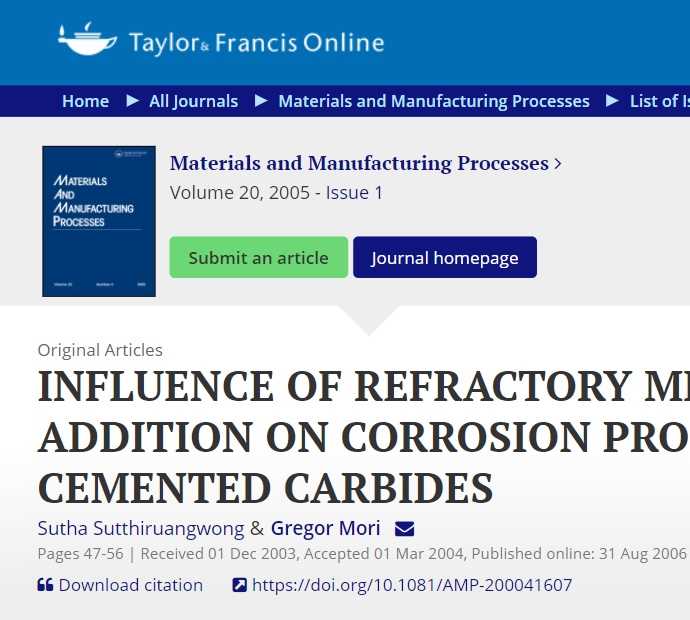 Influence of refractory metal carbide addition on corrosion properties of cemented carbides